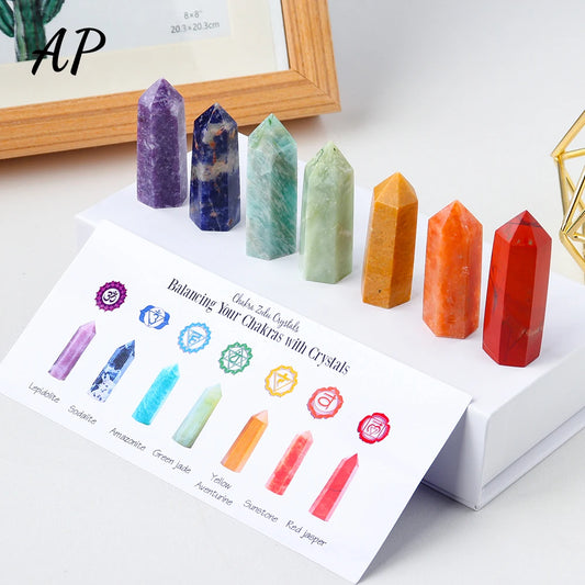 Natural Stone Rose Quartz Chakra Wand – Energy Balancing Crystal Point Set
